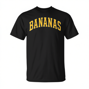 Camiseta clásica Bananas Throwback con texto en negro y amarillo, unisex, para adultos, cuello redondo, manga corta - Product Image 2