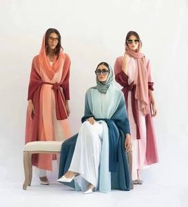 Abaya ample de grande taille de haute qualité de <span class=keywords><strong>style</strong></span> <span class=keywords><strong>bohème</strong></span> Miyake avec dégradé, robe brodée plissée pour femmes musulmanes - Product Image 2
