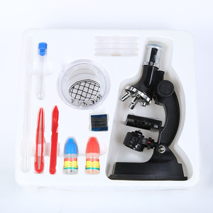 Children's Biology Microscope 900x 600x ABS Body Optical Lenses Student Educational Tool Kit Set Electric Light Manual - Product Image 3