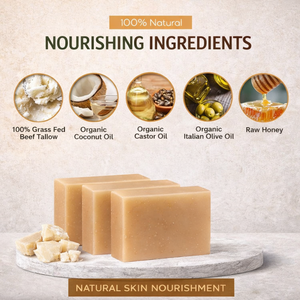 Jabón de Sebo Orgánico de Marca Privada, Barra Facial y Corporal Sin Perfume con Aceite de Ricino Orgánico y Miel Cruda, Fórmula Hidratante - Product Image 5