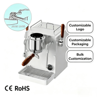 Machine à café expresso électrique en acier inoxydable 7106 Système d'infusion portable avec système d'eau chaude pour usage domestique et hôtelier