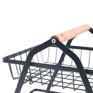 Hot bán <span class=keywords><strong>Countertop</strong></span> kim loại màu đen <span class=keywords><strong>2</strong></span> <span class=keywords><strong>Tier</strong></span> lưu trữ nhà bếp Organizer Rau đồ ăn nhẹ giỏ trái cây đứng cho nhà - Product Image 5