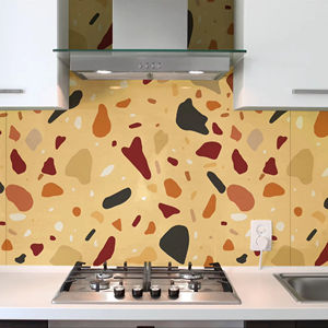 <span class=keywords><strong>Autocollant</strong></span> de carrelage de cuisine imperméable à l'huile UDK 60 cm, <span class=keywords><strong>vinyle</strong></span> auto-adhésif, autocollants en feuille métallique pour comptoir de cuisine, <span class=keywords><strong>armoire</strong></span> - Product Image 1