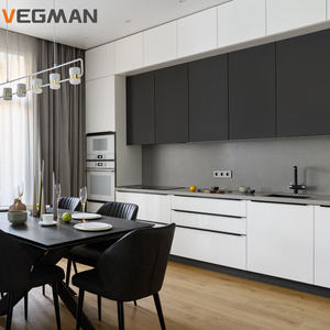 Ensemble armoire murale de luxe Plans d'agencement de <span class=keywords><strong>cuisine</strong></span> <span class=keywords><strong>Noir</strong></span> Blanc Mat <span class=keywords><strong>Cuisine</strong></span> - Product Image 2