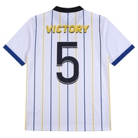 Camiseta de Fútbol Personalizada OEM Estilo Urbano Holgado con Hombros Caídos, Cuello Polo Acanalado, Estilo Vintage para Equipos