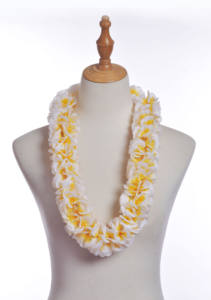 工場サプライヤーHL007597CM人工シルクミニプルメリアハワイアンレイハワイフラダンサートロピカルフラワーパーティーウーマンネックレス - Product Image 3