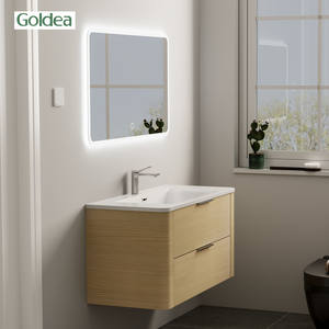 Mueble de baño termoformado de PVC con diseño de arco 2024, exhibiciones de Feria de Cantón <span class=keywords><strong>Goldea</strong></span> de lujo ligero - Product Image 1