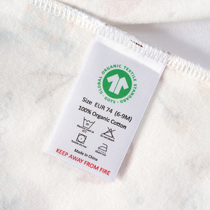 ชุดบอดี้สูท Onesie GOTS สำหรับเด็กทารกแรกเกิด,ชุดบอดี้สูทผ้าฝ้ายออร์แกนิกพิมพ์ลายสัตว์กำหนดได้เอง - Product Image 3