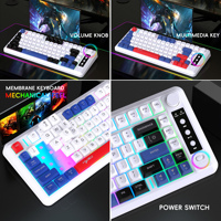 Offre Spéciale HXSJ L400 81 touches clavier d'ordinateur portable sans fil rétroéclairé RVB ergonomique Membrane portable de jeu à 3 modes État neuf