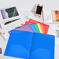 Porte-documents en plastique avec pochette transparente sur le devant, dossier robuste avec 2 poches et emplacement pour cartes, pour enseignants et étudiants, fournitures de bureau