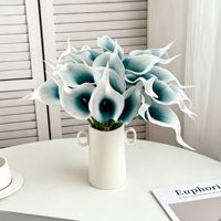 Mini fleur artificielle en PU Calla Lily faite à la main, réaliste, décoration d'intérieur, bouquet de mariage