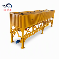 Silo à ciment conteneurisé à double pont de 40 pieds, silo horizontal mobile pour poudre avec bec de chargement en vrac pour camion-citerne