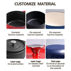 Nồi nấu súp, nồi nhỏ, nồi gang tráng men chống dính tùy chỉnh, nồi nấu bánh mì, khoai tây, nồi gang đúc, nồi nấu kiểu Hà Lan, đồ nấu ăn bằng gang, nồi kho bán buôn nhà máy - Product Image 3