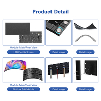 Jode Soft Modules P1.86mm 4K HD Pantalla LED de publicidad interior flexible curvada para columna cilíndrica