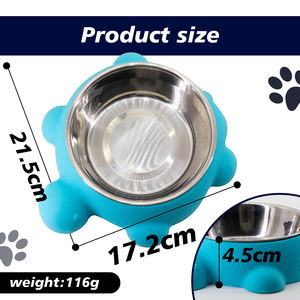 Turtle Shape Pet <span class=keywords><strong>Bowl</strong></span> Set-Base de silicone antiderrapante com inserção de aço inoxidável, bonito Animal Design - Product Image 4