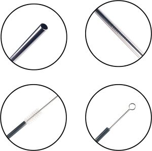 LOW MOQ 8.5 Inches Long 0.3 Inches Diameter Stainless Steel Straight <strong>Milkshake</strong> <strong>Straws</strong> Smoothie <strong>Straw</strong> for Juice - Product Image 3