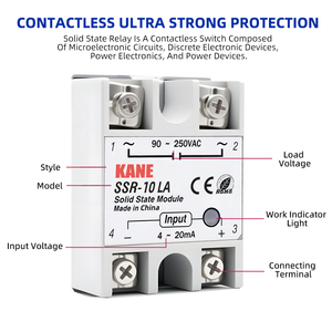 <strong>SSR</strong>-10LA SCR-10LA Single Phase Solid State Module 4-32mA Input 90-250VAC <strong>Output</strong> PID <strong>Temperature</strong> <strong>Control</strong> FOTEK Solid State Relay - Product Image 4