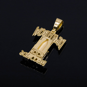 Collar con Colgante de Plata 925 de Moda YIWEN, Collar con Letras <span class=keywords><strong>del</strong></span> <span class=keywords><strong>Rey</strong></span> de Punto de Congelación, Colgante Chapado en Oro al por Mayor - Product Image 6