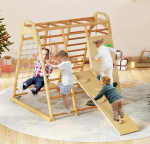 <span class=keywords><strong>8</strong></span> Trong 1 Trẻ Em Montessori Trong Nhà Sân Chơi Leo Núi Chơi Set Cho Trẻ Mới Biết Đi Với Trượt Đu Net Khỉ Thanh Dây Thang - Product Image 6