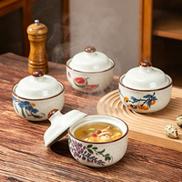 Bols en céramique de style antique, bols à ramen japonais, plats à vapeur, vaisselle en céramique pour lave-vaisselle, bols à soupe en céramique, marmites à ragoût avec couvercle