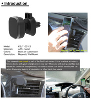 Soporte magnético fuerte portátil para teléfono móvil, soporte de montaje para salida de aire de coche para teléfono, teléfonos, teléfono 15 Pro Max, 4 - 7 pulgadas, Lock Go