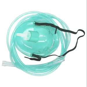 Masker oksigen Nebulizer pernapasan wajah plastik transparan sekali pakai kualitas tinggi untuk Medis