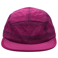 Chapeau de papa rose à 5 panneaux RTS Casquette en nylon non structurée à séchage rapide avec bord plat Casquette de sport d'escalade imperméable