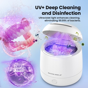منظف بالموجات فوق الصوتية احترافي بتردد 42 كيلو هرتز وقوة 20 واط وسعة 200 مل وخزان من الفولاذ المقاوم للصدأ ومؤقت تلقائي مع شاشة LED - Product Image 5
