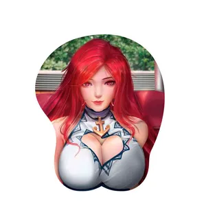 Individuelles Anime Karikatur Comics Gaming Mauspad Animation 3D gedruckt sexy Mädchen Brust Mauspad Großhandel Mausmatte Fabrik