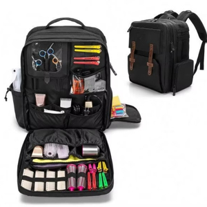 Échantillon Gratuit : Trousse de Voyage pour Barbier, Sac de Coiffeur Grande Capacité pour Divers Outils de Coiffure, Sac à Dos de Barbier Noir - Product Image 1