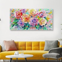 JZ Abstrait Texture Décor À La Maison Oeuvre 3D Main Grand Mur Coloré Art Peint À La Main Original Personnalisé Peinture À L'huile De Fleurs