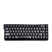 [PC Pixel Carbon-Pattern Keycaps] Cross-Border Bestseller Light-Transmitting Transparent Mechanical Keyboard Keycaps English
