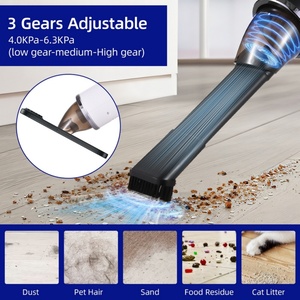 Aspiradora de Mano Potente de 6300 Pa, Inalámbrica, con Depósito de Polvo de 120 ml, 3 Velocidades, Bajo Ruido, Recargable, para Hogar/Oficina/Mascotas/Hotel/Auto - Product Image 3