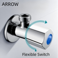 ARROW Toptan Modern Krom Kaplama Pirinç Açılı Vana 1/2 İnç Soğuk Sıcak Su Otel Banyo Uzatılmış Açılı Musluk Vana