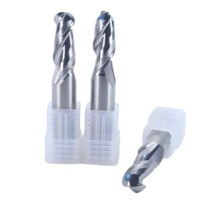 Fraise à queue sphérique en carbure monobloc, 2 dents, pour usinage CNC, en acier au tungstène revêtu d'alliage, fraises de défonceuse