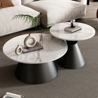 Table basse moderne simple de luxe de panneau de roche petite Table d'appoint de canapé de petit appartement petite Table de salon de ménage en métal