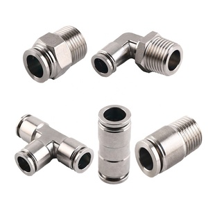 Phụ kiện ống thép không gỉ không khí Ống lắp khí nén thép không gỉ đẩy trong phụ kiện không khí cho ngành công nghiệp dịch vụ cấp thực phẩm - Product Image 5