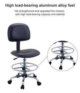 <span class=keywords><strong>Silla</strong></span> de Laboratorio de Cuero Antiestática ESD con Función de Elevación y Rotación para Talleres Libres de Polvo y Salas Blancas Escolares - Product Image 3