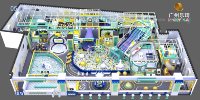 LUCKYPLAY Conception personnalisée, toboggan à corne pour enfants certifié CE, parc d'attractions, aire de jeux intérieure avec trampoline, capacité de 100 à 500 kg