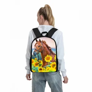 <strong>Horse</strong> Pattern 3D Cartoon Polyester <strong>Backpack</strong> for Boys and Girls 20-35L School Bag - Product Image 4