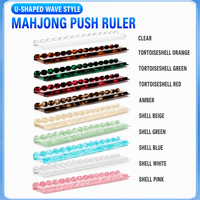 Rak Mahjong Portabel Magnetik Akrilik Motif Cangkang Kura-Kura Warna-Warni Mewah Bentuk U 17.5in 20in untuk 4 Pemain Hadiah
