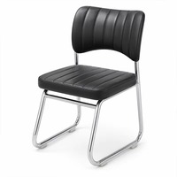 Chaise de salle à manger rembourrée moderne avec structure tubulaire cantilever et dossier nervuré pour cuisine, salle à manger, café et bistrot-bar