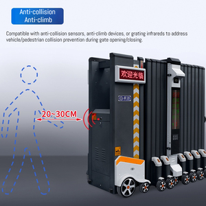 Porte télescopique rétractable intelligente en alliage d'aluminium, système de porte télescopique LPR, porte rétractable automatique pour usage industriel - Product Image 4