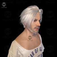 Masque en silicone réaliste avec cheveux et barbe |   Déguisement naturel doux pour homme, pour Pâques, Halloween, cosplay, réutilisable, respirant