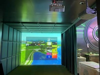Simulateur de golf noir 60*60CM Tissu en faux cuir Panneau mural acoustique en mousse PU-Bâton à peler DIY Carrelage mural étanche à l'humidité
