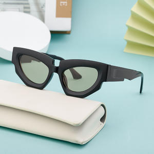 Lunettes de soleil œil de chat style européen unisexe, monture PC grise, protection UV400, mode extérieure, transmittance classe 2 - Product Image 1