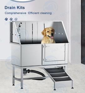 حوض استحمام للكلاب من الفولاذ المقاوم للصدأ مقاس 50 بوصة من PAT PET، حوض احترافي كبير لتنظيف وتجميل الكلاب - Product Image 6