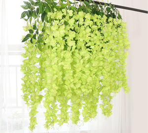 Guirnalda <span class=keywords><strong>de</strong></span> Glicinia Artificial al por Mayor, Flores <span class=keywords><strong>de</strong></span> Seda Colgantes <span class=keywords><strong>de</strong></span> Color Morado, Plantas Decorativas Colgantes para Eventos <span class=keywords><strong>de</strong></span> Boda - Product Image 1