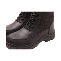 Bottes de sécurité tactiques durables en cuir noir unisexe avec embout en acier pour la construction et l'usine, style bottes hautes, Zapatos Para Hombre