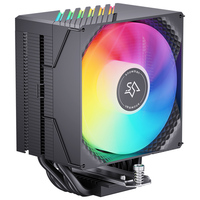 Refroidisseur de processeur de bureau SNOWMAN RGB MX60 à 6 tuyaux 100x100x28mm, dissipateur thermique LED PWM pour boîtier d'ordinateur, ventilateurs à 9 pales